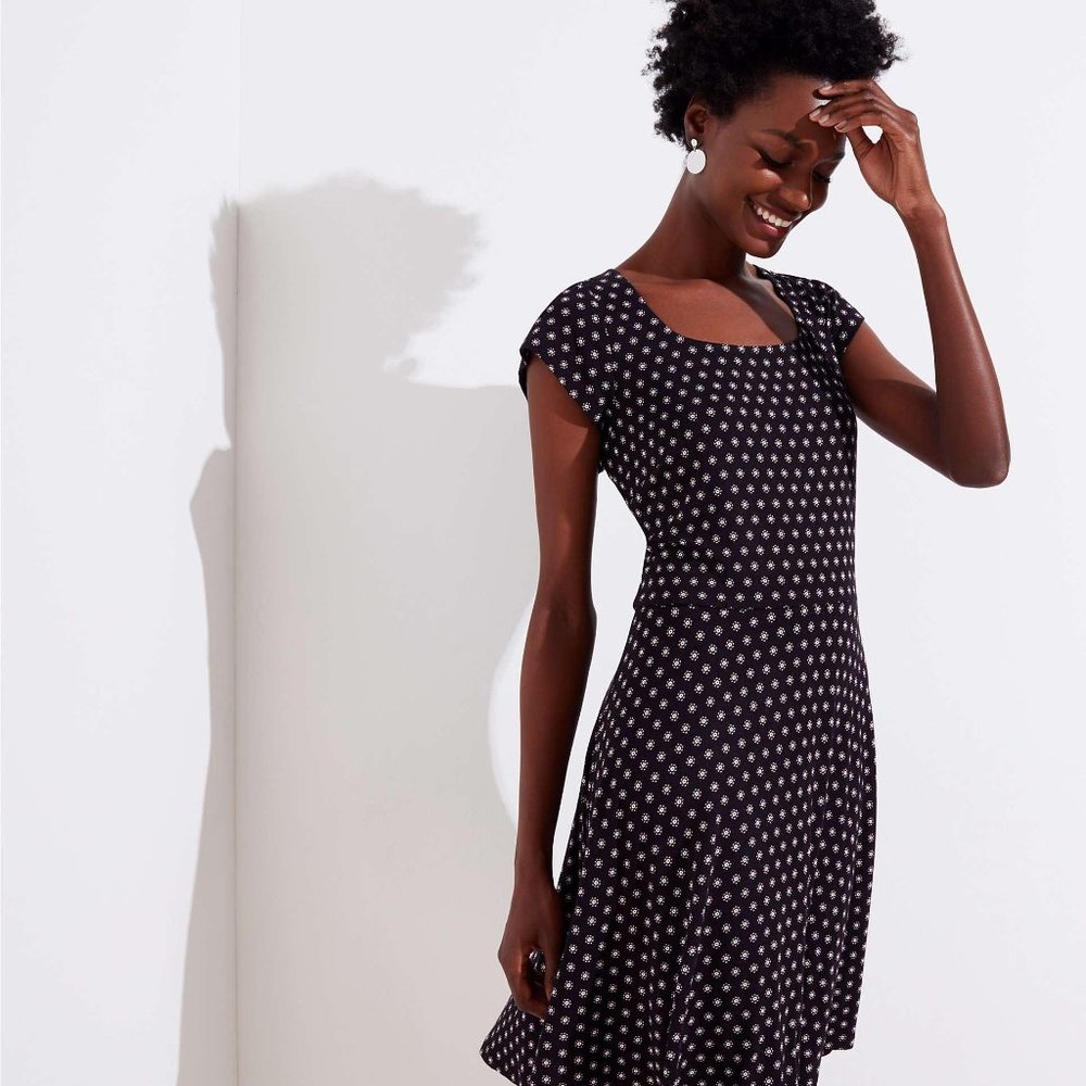 Daisy Square Neck Flare Dress